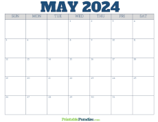 Free Blank May 2024 Calendar