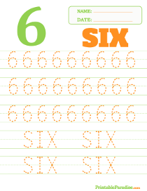 Printable Dotted Number Tracing Worksheets