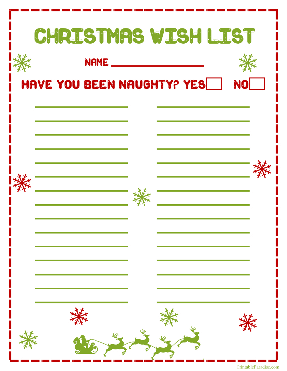 Christmas Wish List Printable Free Printable Included vrogue co