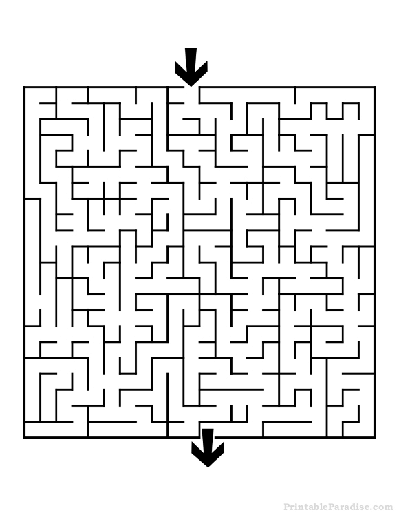Printable Square Maze Medium Difficulty