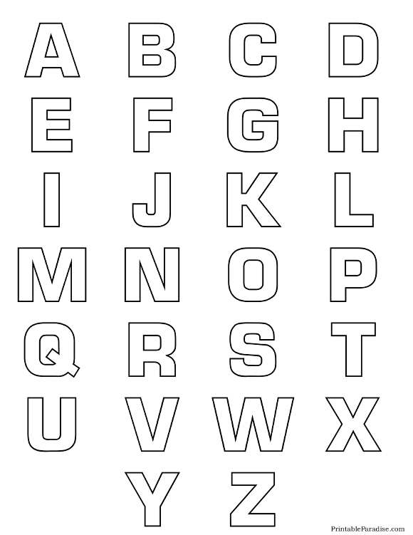 Printable Bubble Alphabet Letter Outlines