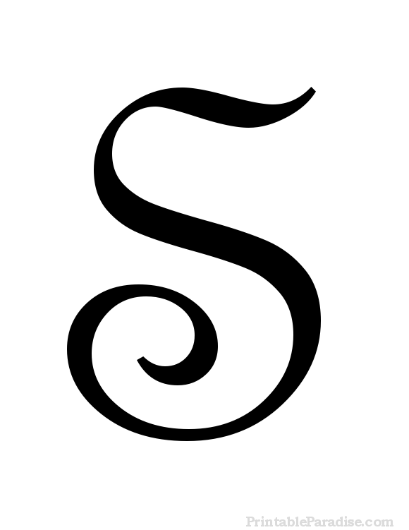 Printable Letter S in Cursive Writing