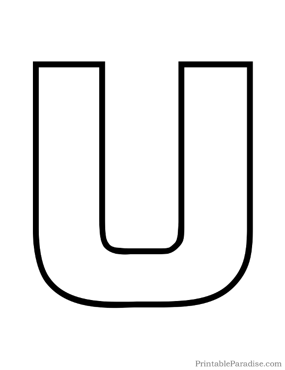 Printable Letter U Outline Print Bubble Letter U