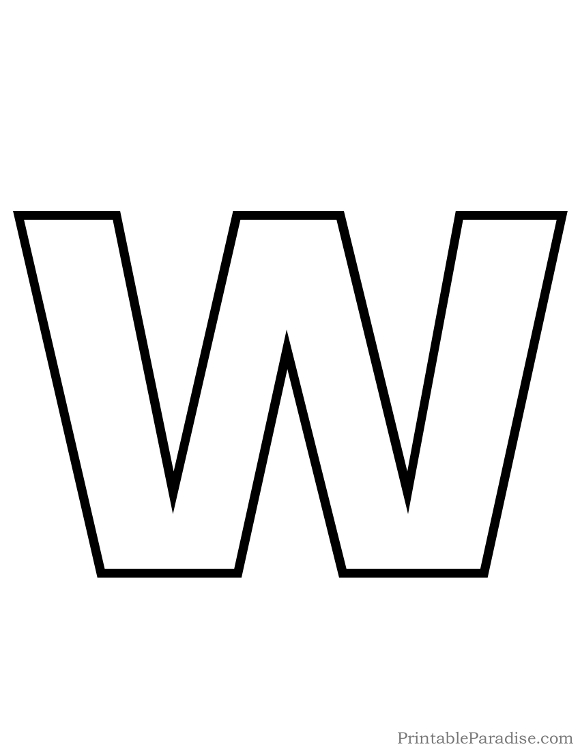 Printable Letter W Outline Print Bubble Letter W