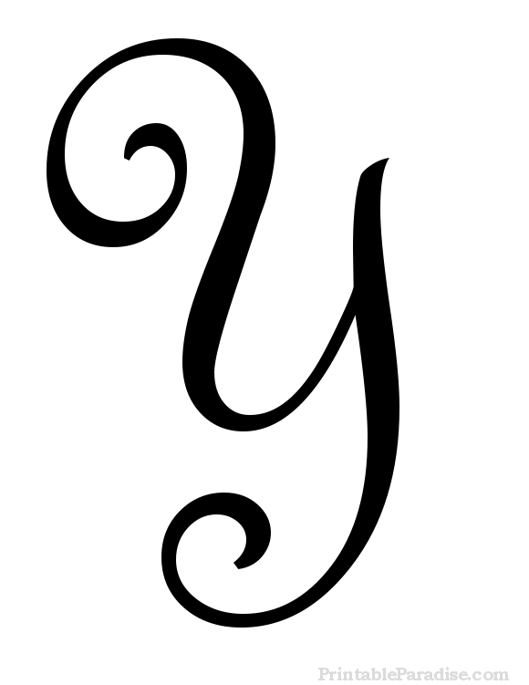 Printable Letter Y in Cursive Writing
