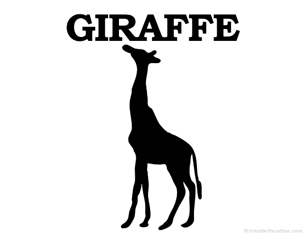 Printable Giraffe Silhouette - Print Free Giraffe Silhouette