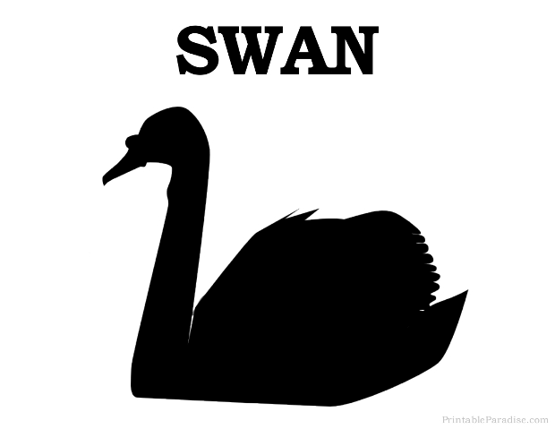 Printable Swan Silhouette - Print Free Swan Silhouette