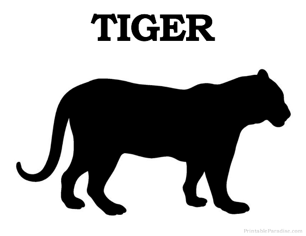 Printable Tiger Silhouette - Print Free Tiger Silhouette