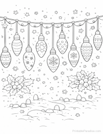 Christmas Light Bulbs Coloring Page