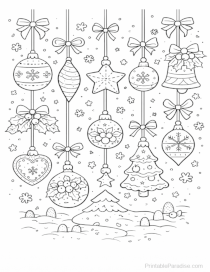 Christmas Ornaments Coloring Page