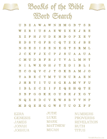 Books of the Bible Word Search Puzzle