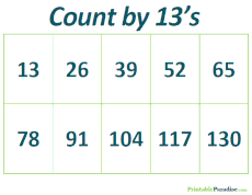 Count By 13's Practice Worksheet