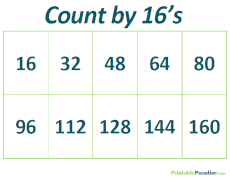 Count By 16's Practice Worksheet