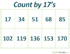 Count By 17's Practice Worksheet