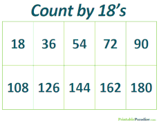 Count By 18's Practice Worksheet