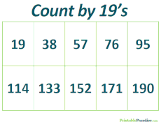 Count By 19's Practice Worksheet