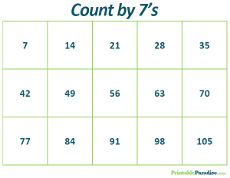 Count By 7's Practice Worksheet