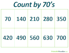Count By 70's Practice Worksheet