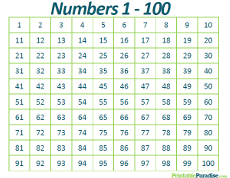 Count from 1 to 100 Practice Worksheet