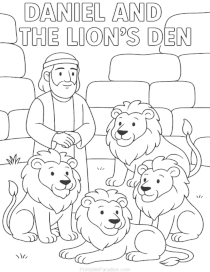 Daniel and the Lions Den Coloring Page