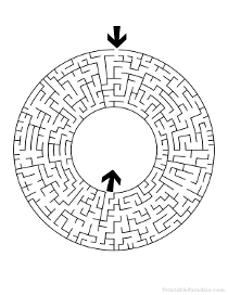 Printable Round Maze - Difficult
