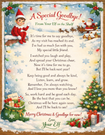 Free Elf on the Shelf Goodbye Letter