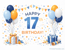 Free Happy 17th Birthday Sign