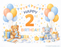 Free Happy 2nd Birthday Sign