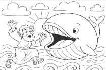 Jonah and the Whale Coloring Page
