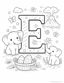 Letter E Coloring Sheet