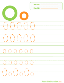 Letter O Dotted Trace Sheet