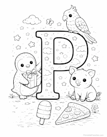 Letter P Coloring Sheet