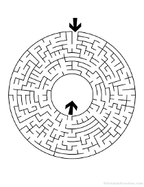 Printable Round Maze - Medium Difficulty