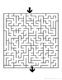 Printable Square Maze - Medium Difficulty