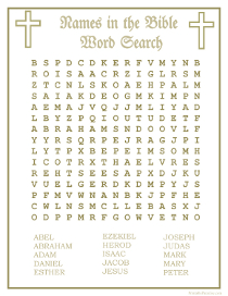 Names in the Bible Word Search Puzzle