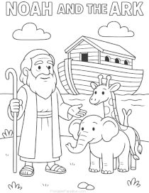 Noah and the Ark Coloring Page