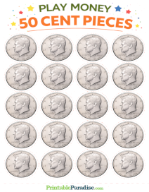 Fake Play Money 50 Cent Pieces