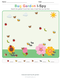 Bug Garden I Spy Worksheet