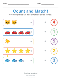 Count and Match Worksheets