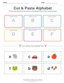 Cut and Paste Alphabet Worksheets