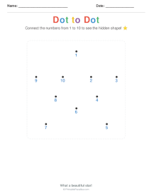Dot to Dot Star Worksheets
