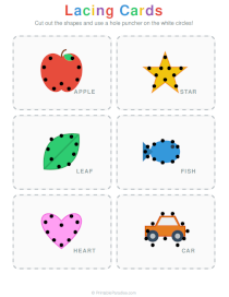 Lacing Cards for Preschool