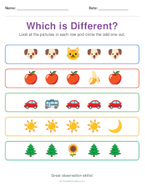 Odd One Out Worksheets