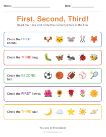 Ordinal Numbers Worksheets