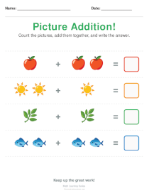 Picture Addition Worksheets