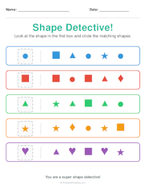 Shape Recognition Worksheets