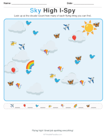 Sky High I Spy Worksheet