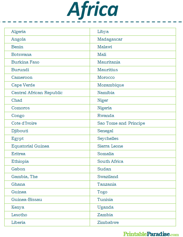 printable-list-of-countries-in-africa
