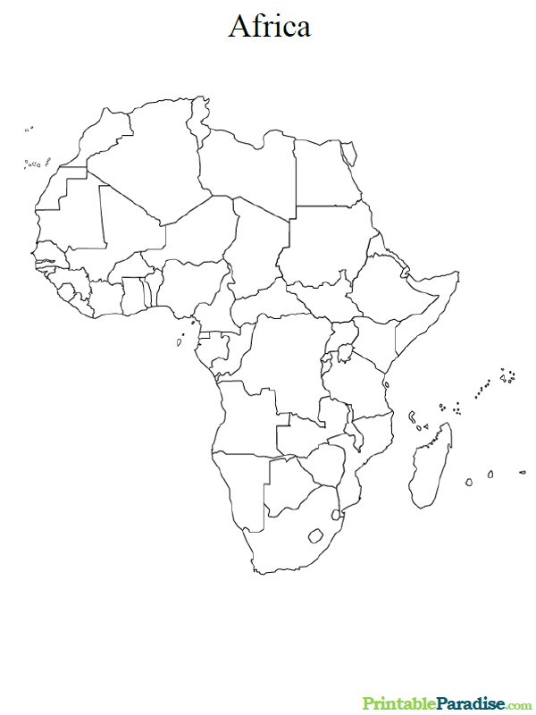 Printable Map of Africa Continent Map