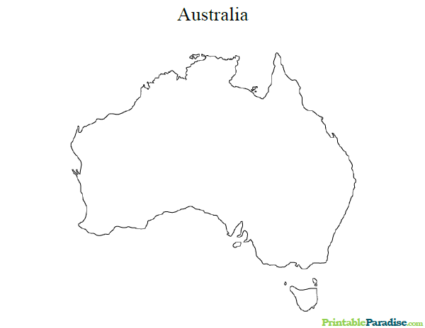 Printable Map of Australia Continent Map